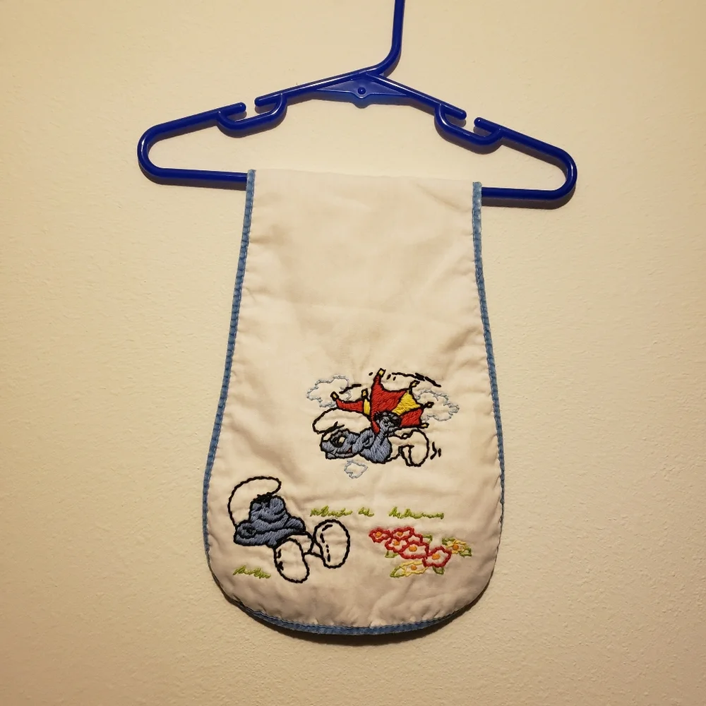 Vintage Rare Smurfs Burp Rag